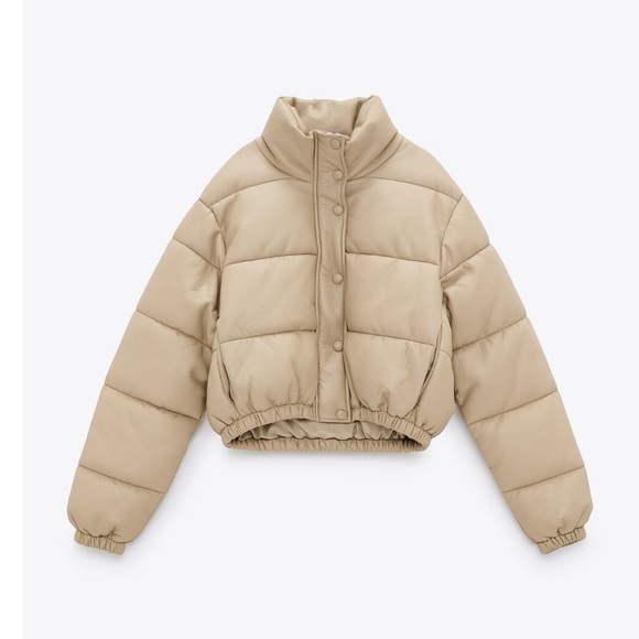 🔥LAST 1🔥NWT Zara Faux Leather Padded Jacket - Picture 8 of 13